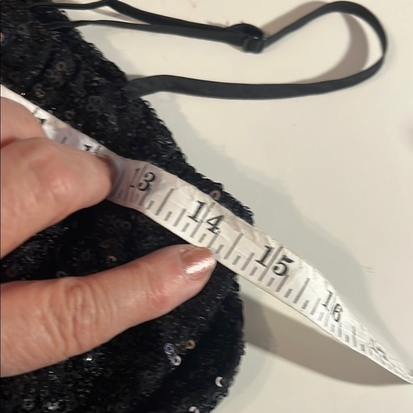 NWT BB Dakota Black Sequin One-Shoulder Top- stretchy Sz XS- gorgeous - Picture 8 of 11